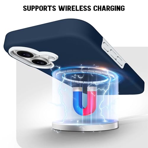 Image of Kratos Soft Silicone Case Cover Compatible with iPhone 16 - Everyday Comfort Protection, Wireless Magnetic Charging Case with Raised Edge Camera & Screen Protection, Shock-Resistant Design
