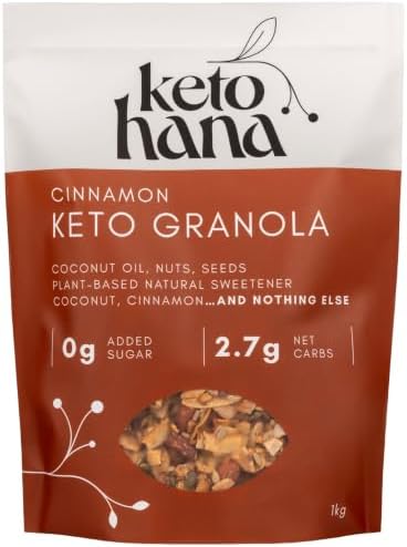 Keto Hana Cinnamon Keto Granola, Low Carb, Vegan, 2.7g Net Carbs, 1kg