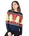 Produktbild NOROZE Damen Neon Weihnachtspullover Frauen Weihnachtsbaum Rentier Pom Pom Neuheit Pullover Jumpers Strickpullover Oberteil (48, Weihnachtsbaum Marine)