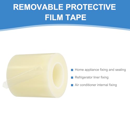 Image of PATIKIL Removable Protective Film Tape, 6 Inch x 656 ft PE Surface Protective Scratch Film Tape Roll for Furniture Electrical Appliances Plastic Hardware High Stickiness Clear