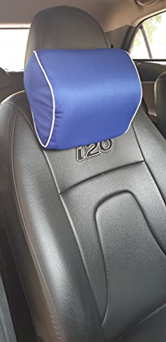 Image of obliq Memory Foam Car Headrest Cushion, Neck Rest Seat Pillow for Pain Relief, Ergonomic Cervical Support for All Cars (Blue)