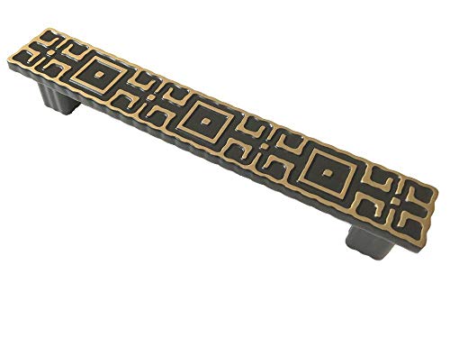 Tirador de cajón vintage para armarios y tocadores en bronce oscuro de 128 mm 2