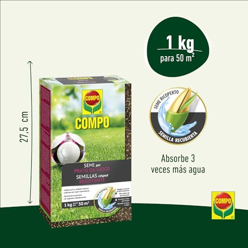 Semillas de césped resistente de crecimiento rápido COMPO envase doble de 1 kg 5