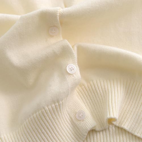 Image of ACESTAR Boys Girls Cardigan Sweater Cotton School Uniforms Solid Kids Long Sleeve Button Down Sweaters Knit Tops, 3T-12Years