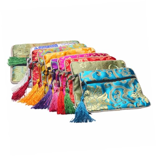 STOBAZA Vintage Classic Jewelry Pouch 10pcs Bag for Chinese Bead Bracelet Easy to Open Close Perfect for Present Packaging