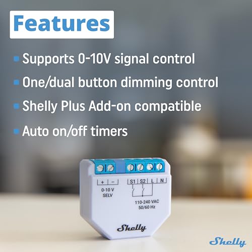 Shelly Plus 0-10V Da Incasso Dimmer Blu, Grigio - 5