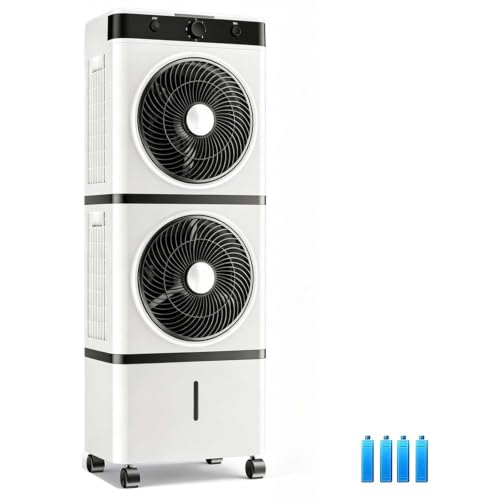 Enfriador evaporativo de dos etapas con botones mecánicos, 4 acumuladores de frío y 15 L 2