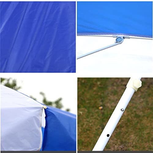 Sombrilla de playa portátil con poste ajustable azul para jardín y piscina 7