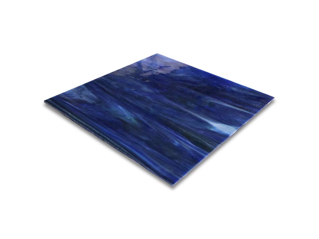 Sai Mosaic Art Stained Glass Sheet 8"x8" for Mosaic Work Cobalt Ocean Blue