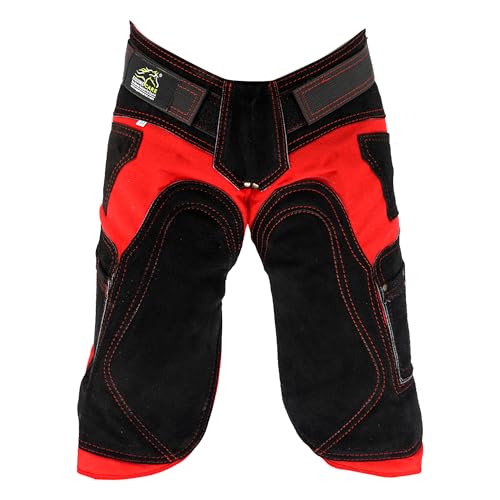 Image of Equine Care Farrier Apron Chaps 2mm Cowhide Leather, 500 GSM Canvas, Air-Mesh, 27 inch Length, Adjustable Waist (28 inch-52 inch), Ergonomic Foam-Padded Thigh & Back Support, 4 Knife Pockets, 2 Nail Magnets.
