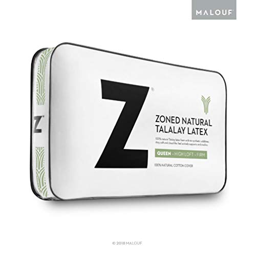 Z 100% Natural Talalay Latex Zoned Pillow, Queen - High Loft Plush