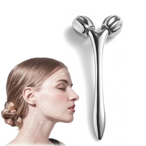 HHONGDU Eye Roller Massager Cream Spatula Spoon Facial Skin Care Tools for Dark Circles, Anti-Wrinkle, Anti-Aging Eye Massage Tool, Roller for Women (L, Count, 1)