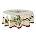 Benson Mills Christmas Ribbons Engineered Printed Fabric Table Cloth, Winter, Holiday and Christmas Tablecloth (70