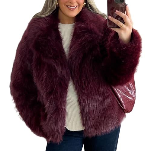 Parka manteau court en fausse fourrure à manches longues chic