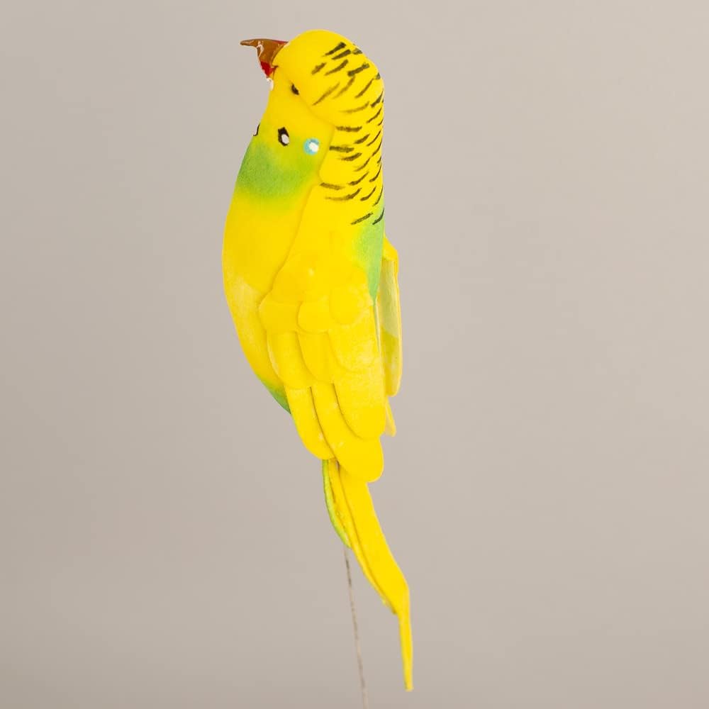 Factory Direct Craft Pack of 12 Bright Assorted Artificial Parakeets from Tropical Birds for Props and Decorations