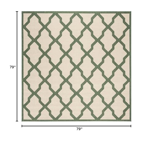 Tapete cuadrado lavable Cream y Green 200x200 cm miniatura 2