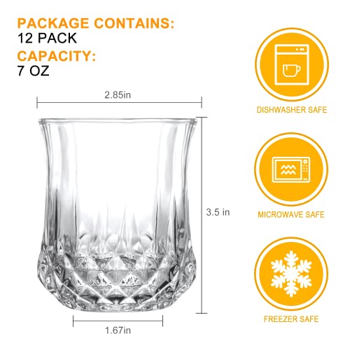 Cadamada Whiskey Glasses,7Oz Wine Glasses Cups,Fine Bar Glasses For Cocktails, Wine, Whiskey, Night Parties, Birthday Parties, And Gifts (12Pcs) #TOP1