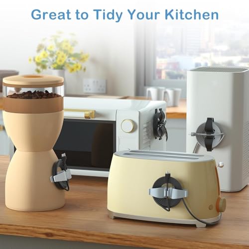 Image of Cord Organizer For Appliances,Upgraded Kitchen Appliance Cord Organizer Stick On Appliance Wire Organizer For Kitchen Appliances Mixers,Coffee Makers,Pressure Cooker,Air Fryer (6)