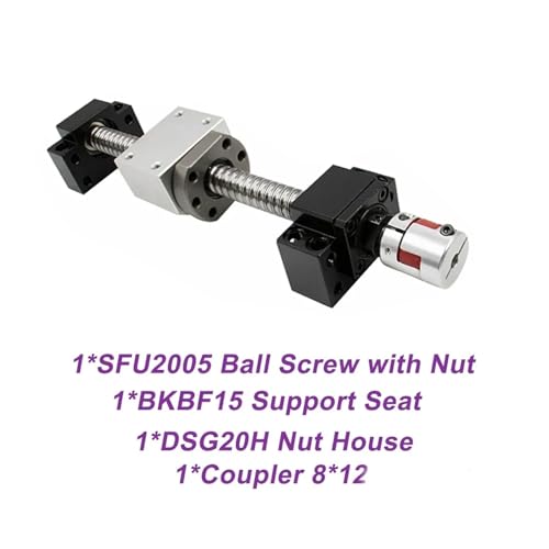 Husillo de bolas de precisión SFU2005 de 550 mm con accesorios BKBF15 2