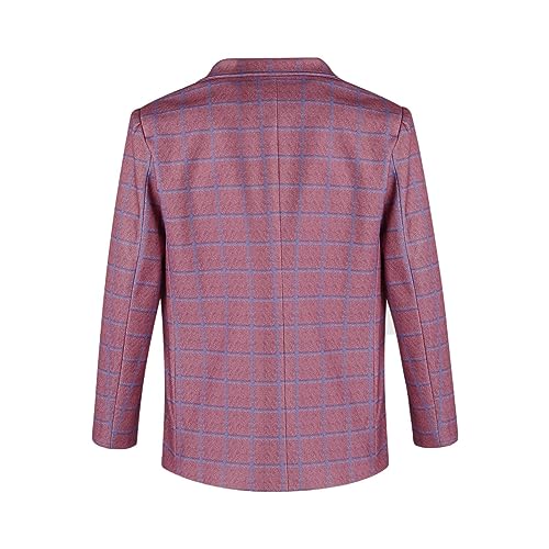 Zeiyignr Mens Plaid Blazer Sports Coat Casual Slim Fit Notched Lapel Checkered Suit Jacket for Men Wedding Party Banquet Prom4
