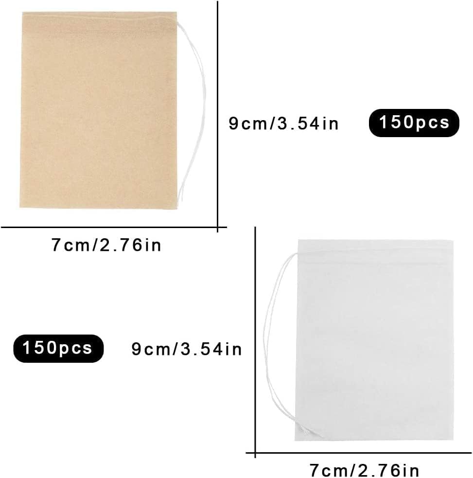 Miniatura 3 de Irich 300 piezas de filtro de té desechable de 2.756 x 3.543 in, bolsas de té con cordón, efecto de filtrado para hojas sueltas, té de frutas, té de