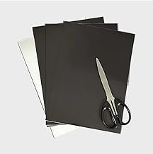 Magnetic Sheet Papers Plain Adhesive Flexible Peel and Stick A4 Size Fridge Magnets Self for Crafts, Photos, Stamps, Etc. Decoration (30X20 cm) (1 PCS), Black
