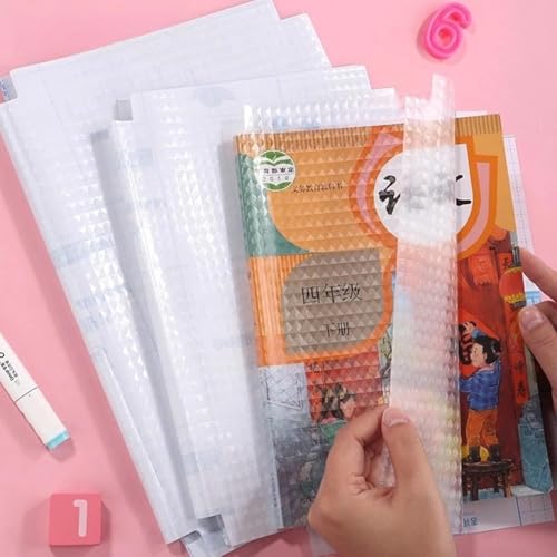Image of Premium Transparent Paper Sticker Book Cover Film | 30 Pcs- 3 Different Sizes -10 Each | Waterproof School Textbook Protective Case Cover Self-Adhesive A4 Book Cover for School & Office