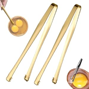 2Pcs Egg Chalaza Removal Tool, Making Extraction Easy and Efficient, Kitchen Gadget for Chefs and Bakers (Gold)