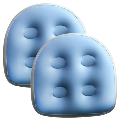 2 Asientos Elevadores Inflables De 18,5 X 14,6 X 5,9 Pulgadas Con Soporte Para La Espalda Asiento Inflable Para Bañera De Hidromasaje Con Ventosa Asiento Elevador Para Bañera De Hidromasaje Azul