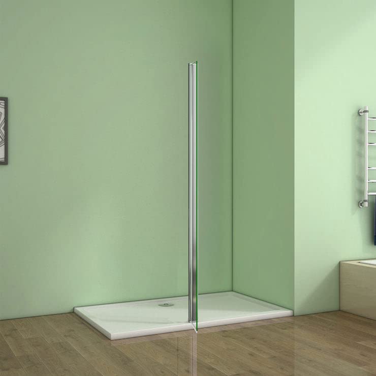 Aica volet pivotant seul 30x200cm retour pivotant à 180° pour paroi de douche à l’italienne en 8mm verre anticalcaire