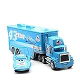 * Notas: No luz y sonido Pixar Cars Regalos 3 Juguetes Rayo Mcqueen Jackson tormenta Mack Truck tío 1:55 Diecast Modelo de Coche for niños de Navidad (Color : Champagne)