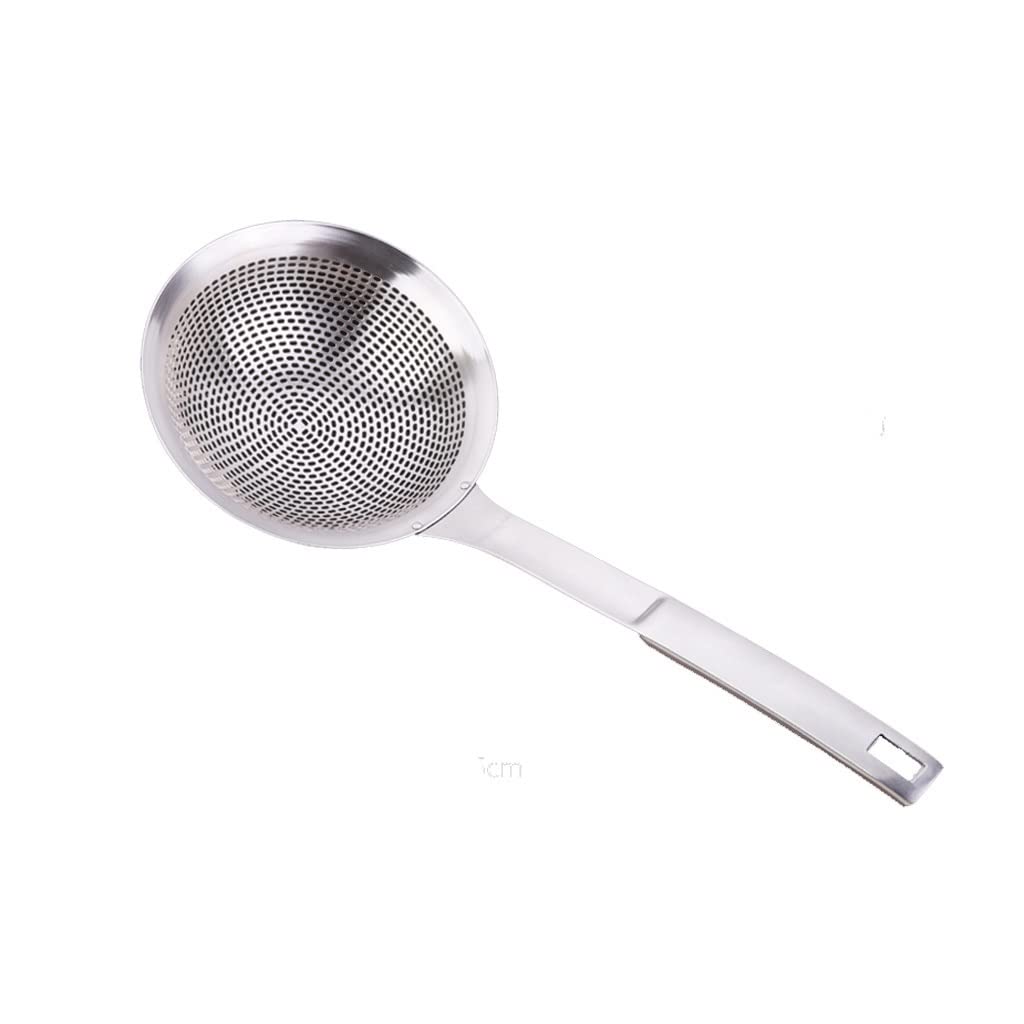 Espumadera de cocina con cuchara ranurada, colador extra grande, filtro fino, filtro de malla de acero inoxidable, espumadera, cuchara doméstica, coladores de cuchara de drenaje for cocina(A)