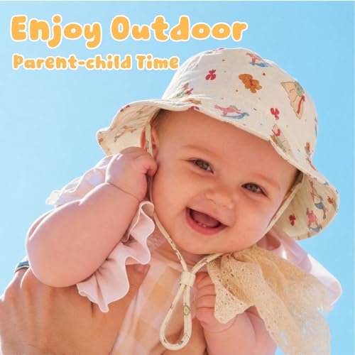 Image of Muslin Baby Sun Hat Sun Protection Baby Toddler Bucket Hats for Boys Girls