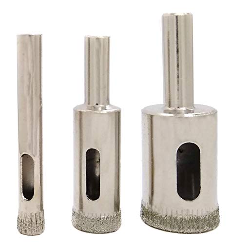 Drilax Diamond Drill Bit Set 1 4, 1 2, 3 4 Inch Drilling Tile Glass Fish Tank Granite Quartz Ceramic Porcelain Bottle Lamps Flower Pot Drain 3 Pieces
