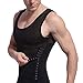 Showbellia® Men Shapewear Tummy Stomach Control Girdle Vest Waist Trimmers Corset Compression Slimming Abdomen Tank Tops Hook & Eye Closure, Black, One Size Fits Waist 34-44