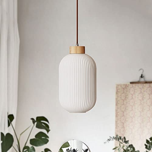 Lustre en bois et suspension en verre E27 pour chambre et cuisine