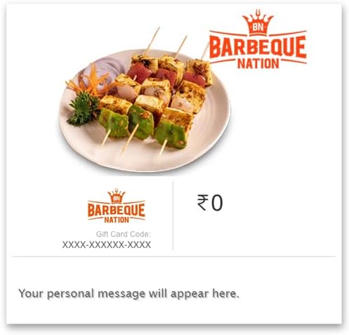 BarbequeNation E-Gift Card- Rs 1000