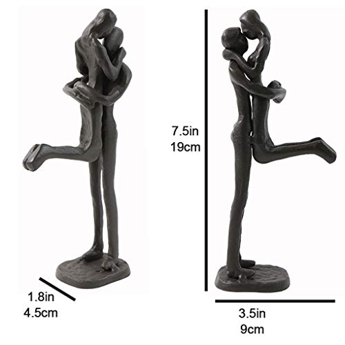 Estatua de hierro pareja beso romántico decorativa miniatura 5