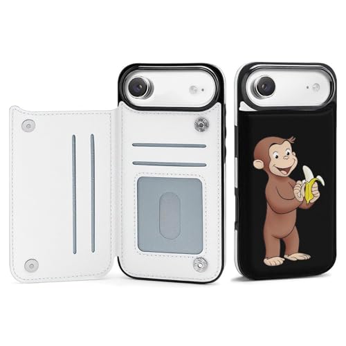 手帳型 おさるのジョージ 対応 iPhone 17 Air ケース カード収納 スマホケース 財布型 携帯ケース 軽量 全面保護 スタンド機能 おしゃれ お祝いギフト
