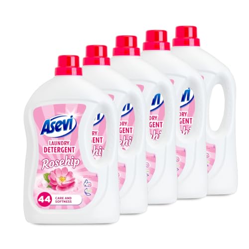 Asevi Laundry Detergent, Washing Liquid Detergent, Laundry Cleanser, 44 Washes, Multipack of 5 X 2376ML
