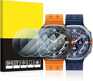 SPGUARD 4-Stück Schutzfolie Kompatibel mit Samsung Galaxy Watch Ultra 47mm(2025)/Galaxy Watch Ultra(2024) 47mm Schutzglas, Anti-Kratzen Hohe Klar Glas Displayschutzfolie Zubehör