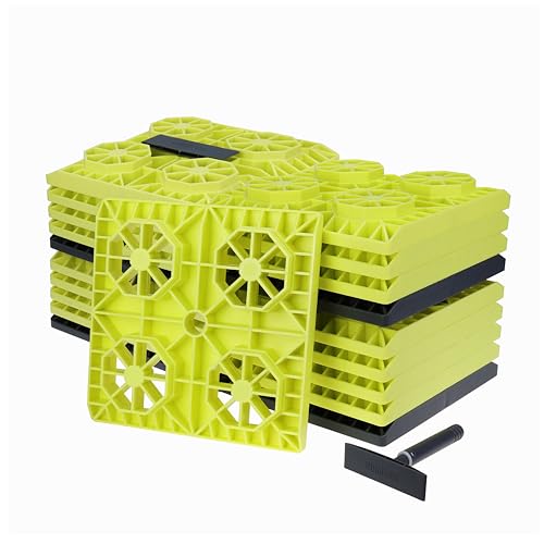 LTWHOME RV stapelbare Basisplatten, Unterlegplatten, Stützplatten, für Wohnmobile, Caravan, Camping Stützböcke und Kurbelstütze 21.5 * 21.5cm (20 Stück)