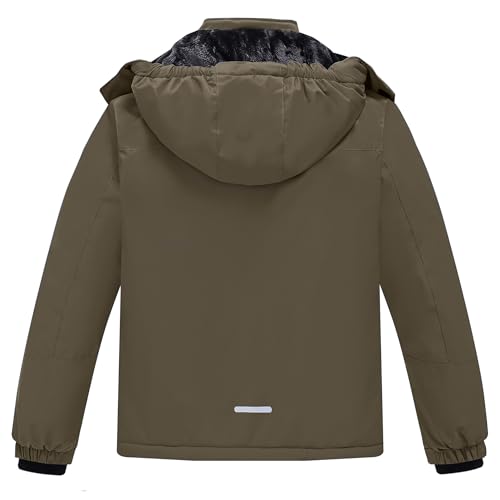 Image of Winter Jacket for Boys and Girls Waterproof Ski Jacket Winter Snow Coat Hooded Fleece Windproof with Zip Pockets