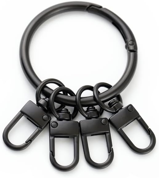 1Set Metal Swivel Snap Hook, Double Opening Key Chain Clip with spring KeyRing for DIY Crafts, Hotel key management