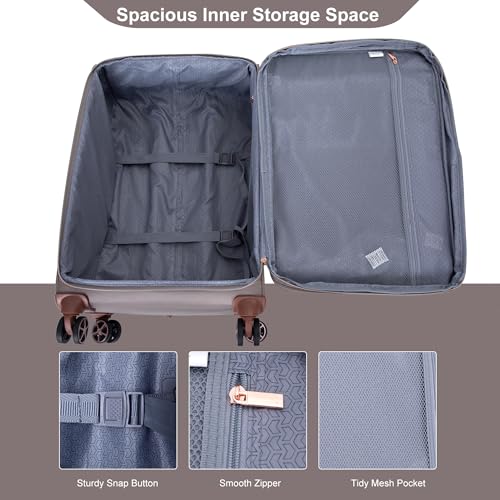 Image of Travelhouse 4-Piece Softside Luggage Set with Spinner Wheels | Lightweight expandable suitcases: 16 inch underseat duffel bag + 20 inch carry-on + 24 inch + 28 inch checked