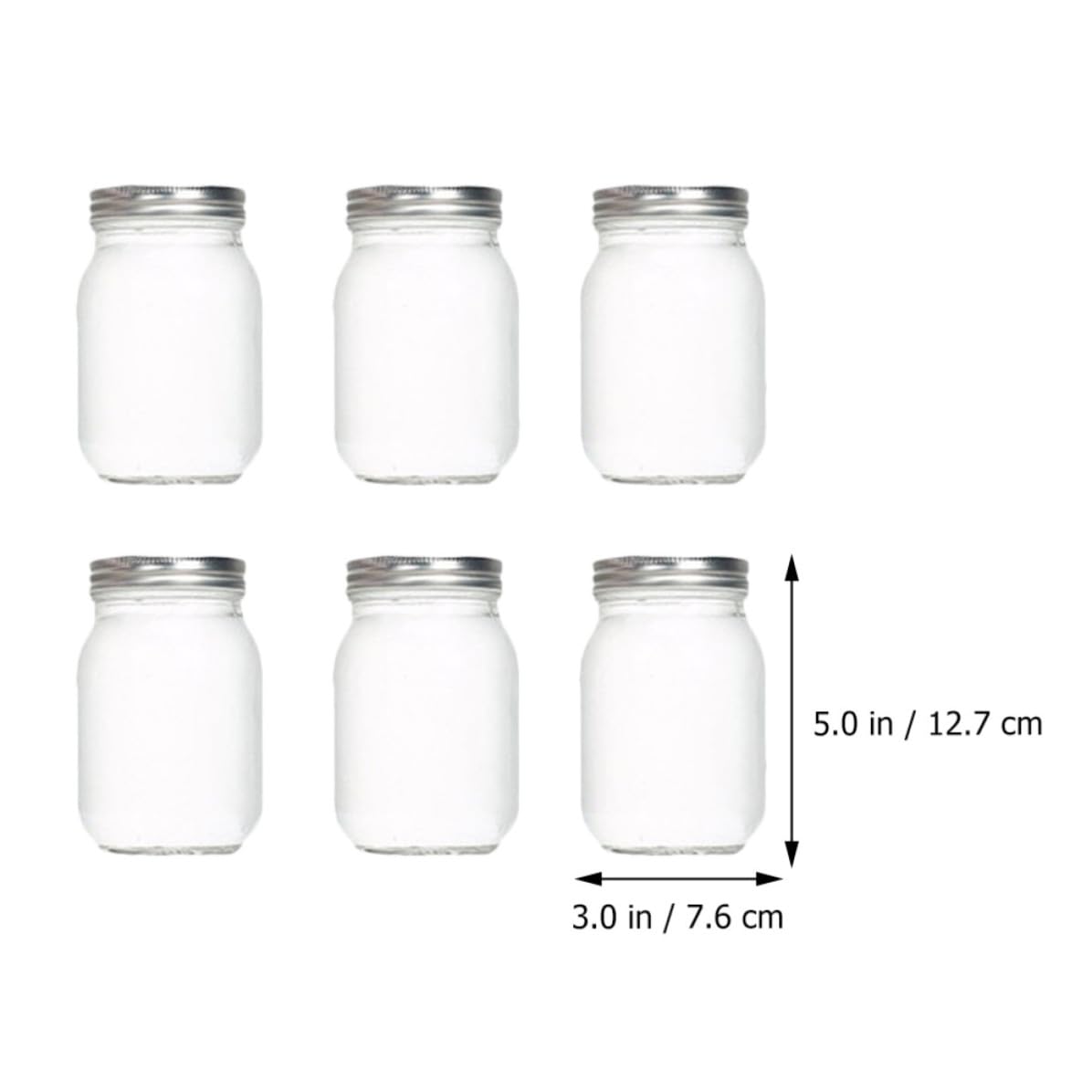 VICASKY Barattoli di Vetro Ermetici da 500ml, Confezione da 6 Pezzi, Vasetti Sigillati per Marmellate, Puliti e Igienici, per Conservazione in Cucina