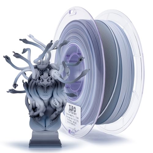 Image of ZIRO Matte Fast Color Change PLA, No-Shine Multi Colors 3D Printer Filament, Rainbow PLA Material, Dimensional Accuracy + /-0.03mm, 2.2 lbs Spool, Fit Most FDM 3D Printer, Gray Layer Rock
