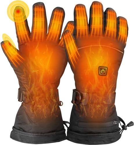Produktbild von Fahrradhandschuhe Herren Winter Beheizbare Handschuhe Herren Damen Warme: Beheizte Handschuhe Mit 5000mAh Wiederaufladbare Batteriebetrieben Winddicht Wasserdicht Skifahren Motorrad Fahrrad Angeln Jagd Thermohandschuhe Handschuhe Männer