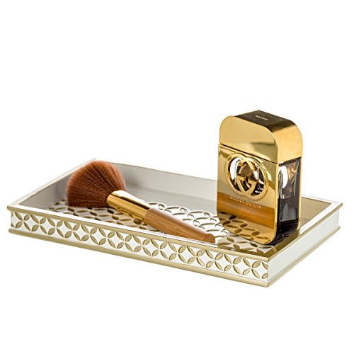 Diamond Lattice Guest Towel Holder, Decorative Cosmetics Organizer, Best Vanity Trays for Arranging Perfume/Jewelry/Makeup- Elegant Bathroom Accessories