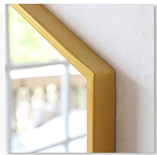 Ditudo Mirrors Mirror Bathroom Mirror, Wall-Mounted Makeup Mirror, Wall-Mounted Wrought Iron Mirror/Gold/40 * 60Cm #TOP4